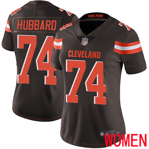 Cleveland Browns Chris Hubbard Women Brown Limited Jersey 74 NFL Football Home Vapor Untouchable